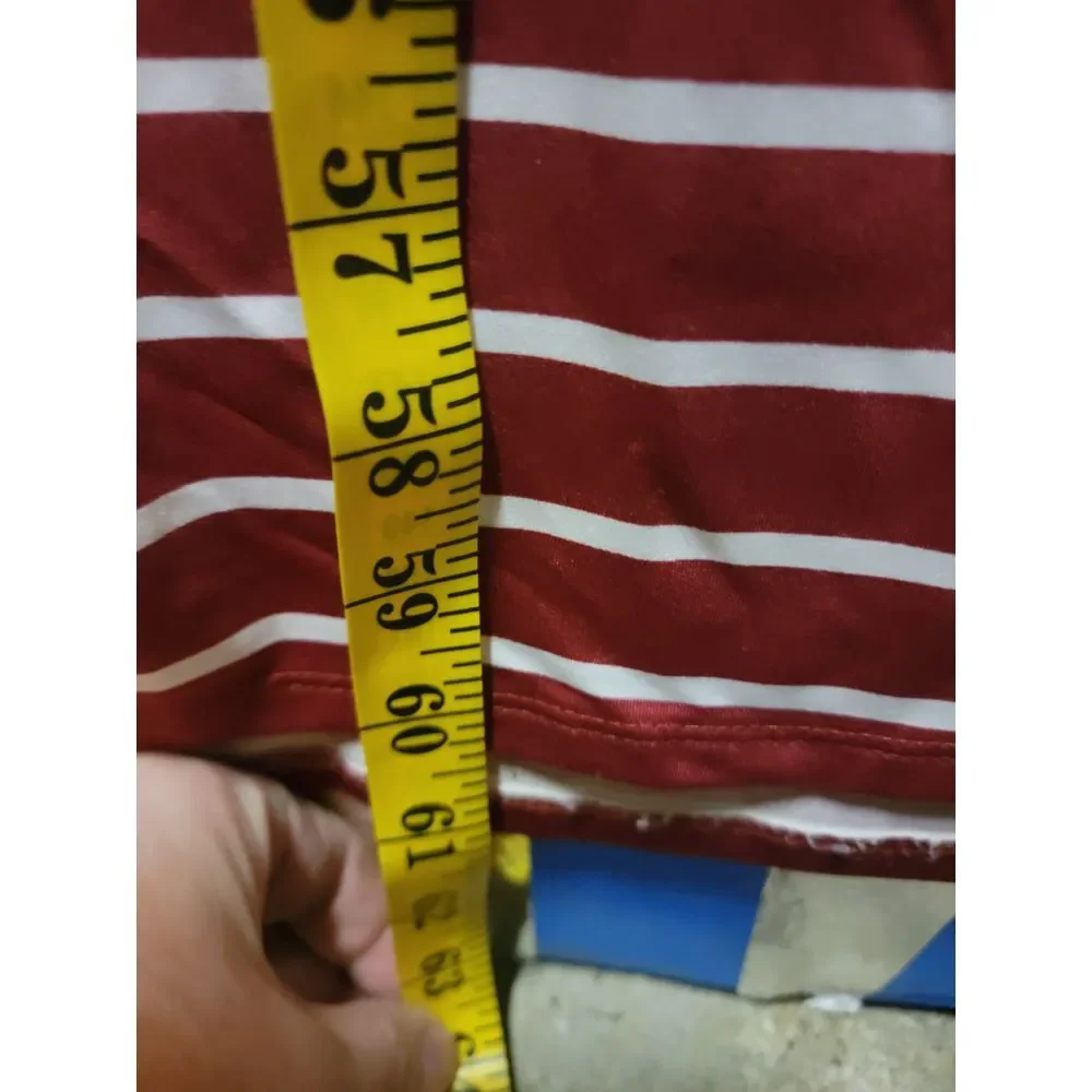 LuLaRoe Stripes Burnt Red Long‎ Sleeveless Pullover Dress Size XL